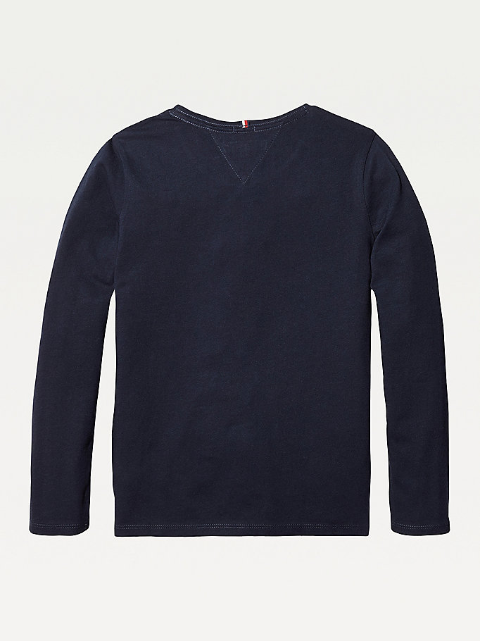 Tommy Hilfiger Organic Bomull Long Sleeve T-skjorte Jente Blå | BUQIKN-735