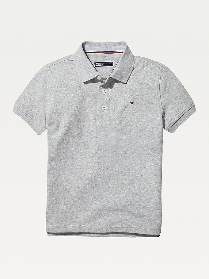 Tommy Hilfiger Organic Bomull Polo T Skjorte Gutt Grå | INMGOP-102