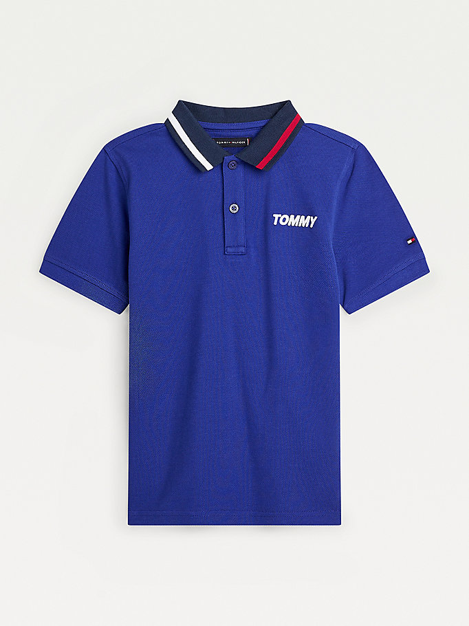 Tommy Hilfiger Organic Bomull Polo T Skjorte Gutt Lilla | XADMJB-043