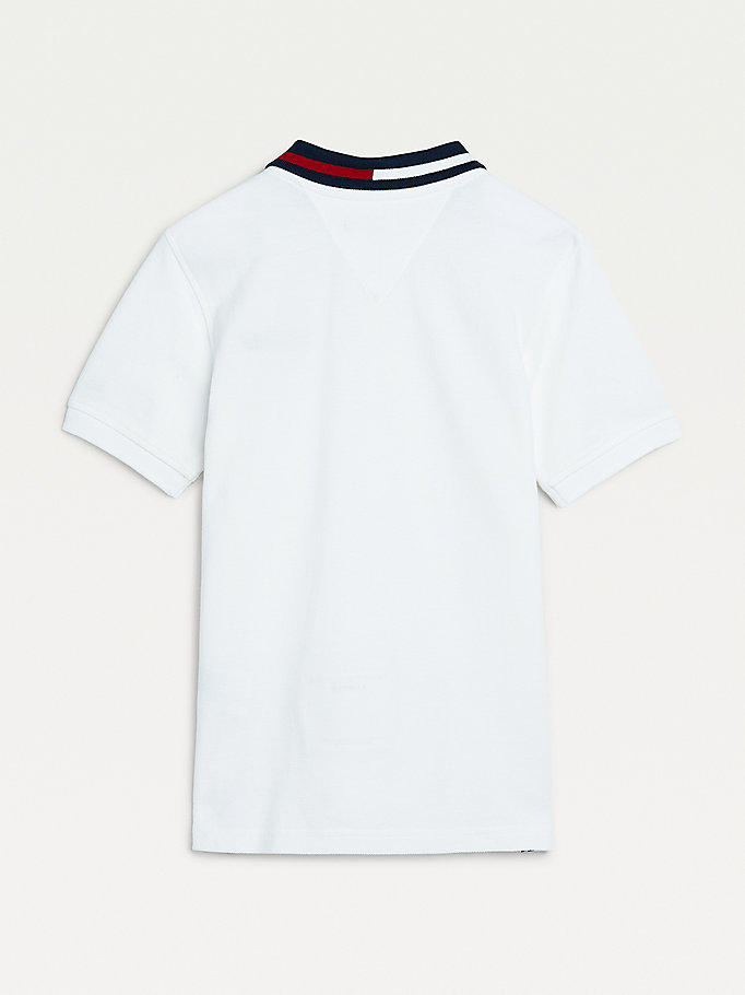 Tommy Hilfiger Organic Bomull Polo T Skjorte Gutt Hvite | ZNTWHK-341