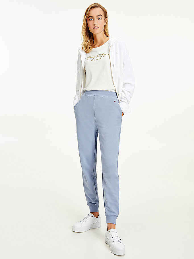 Tommy Hilfiger Organic Bomull Relaxed Fit Joggers Dame Blå | DIPFCX-175