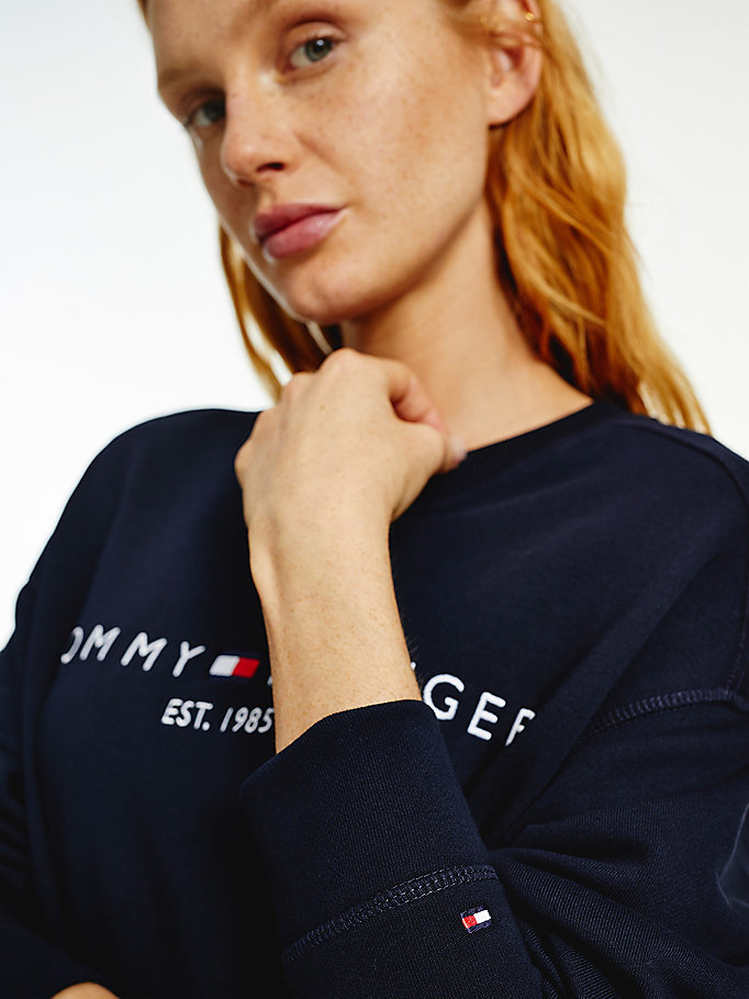 Tommy Hilfiger Organic Bomull Relaxed Fit Kjoler Dame Blå | JEPMAG-740