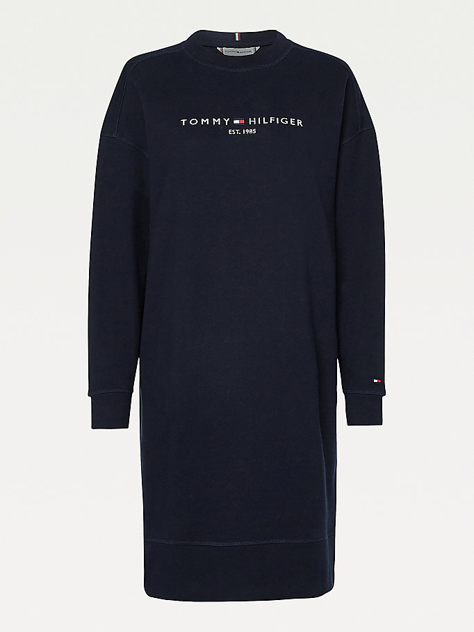 Tommy Hilfiger Organic Bomull Relaxed Fit Kjoler Dame Blå | JEPMAG-740