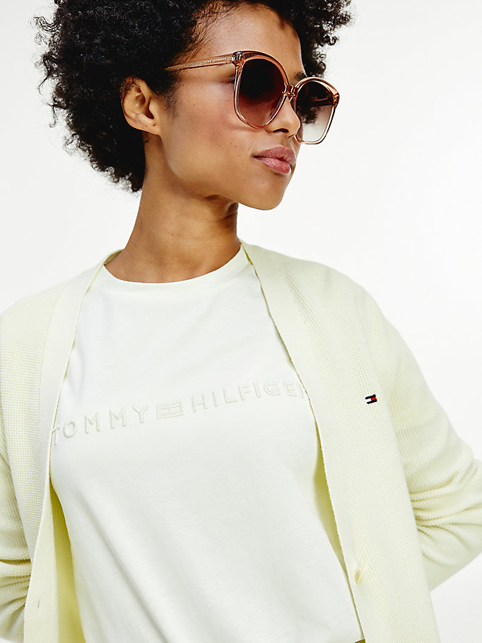 Tommy Hilfiger Organic Bomull Relaxed Fit Gensere Dame Gul | LCFHKJ-296