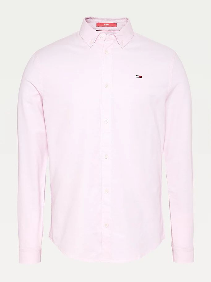 Tommy Hilfiger Organic Bomull Slim Fit Oxford Skjorte Herre Rosa | WMASUE-604