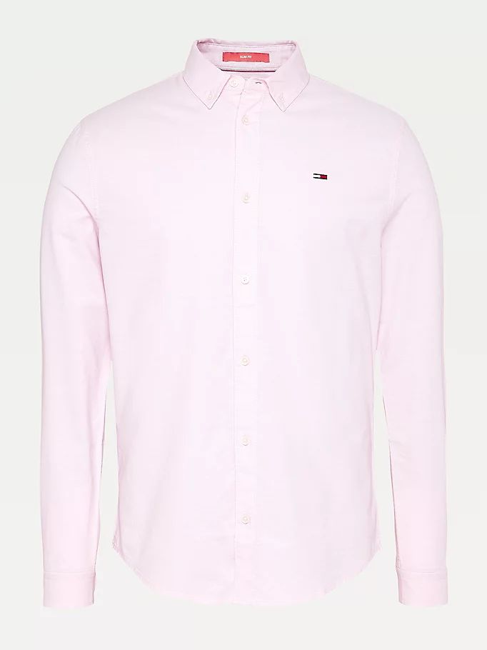 Tommy Hilfiger Organic Bomull Slim Fit Oxford Skjorte Herre Rosa | WMASUE-604