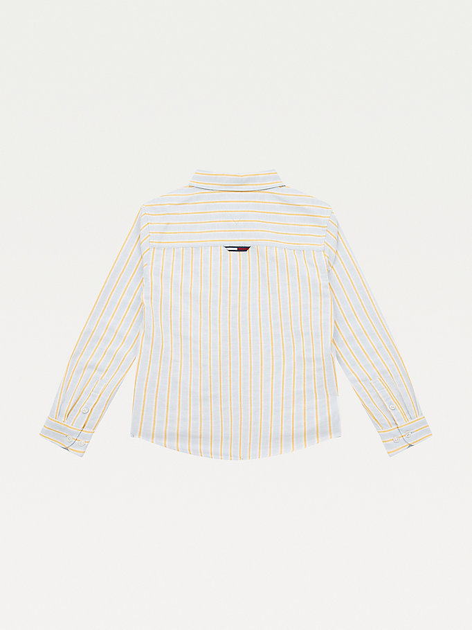 Tommy Hilfiger Organic Bomull Stripe Skjorte Gutt Blå | RGSJKV-938