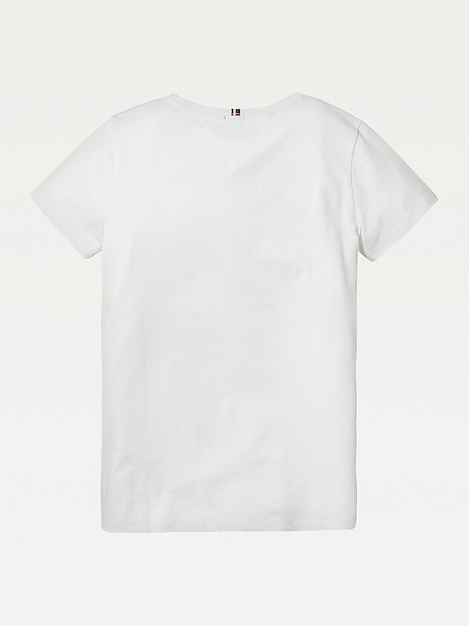 Tommy Hilfiger Organic Bomull T-skjorte Jente Hvite | SKAEJY-301