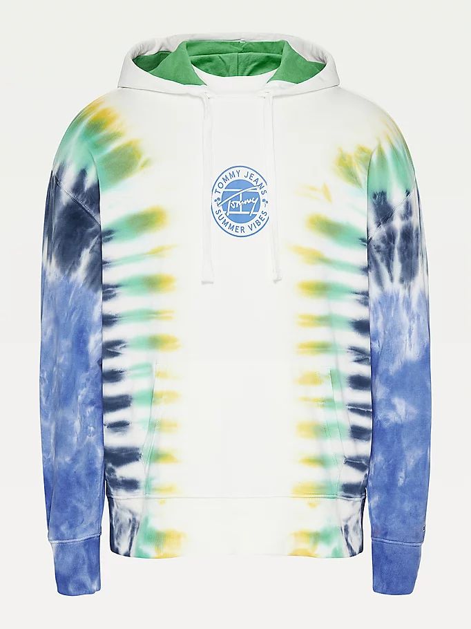 Tommy Hilfiger Organic Bomull Tie-Dye Hettegensere Herre Hvite | IFGBPZ-206