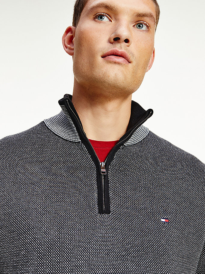 Tommy Hilfiger Organic Bomull Tonal Half-Zip Gensere Herre Grå | FKXUJC-190