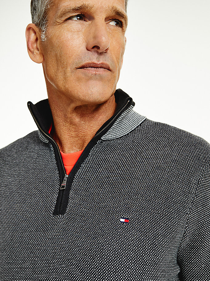 Tommy Hilfiger Organic Bomull Tonal Half-Zip Gensere Herre Grå | FKXUJC-190