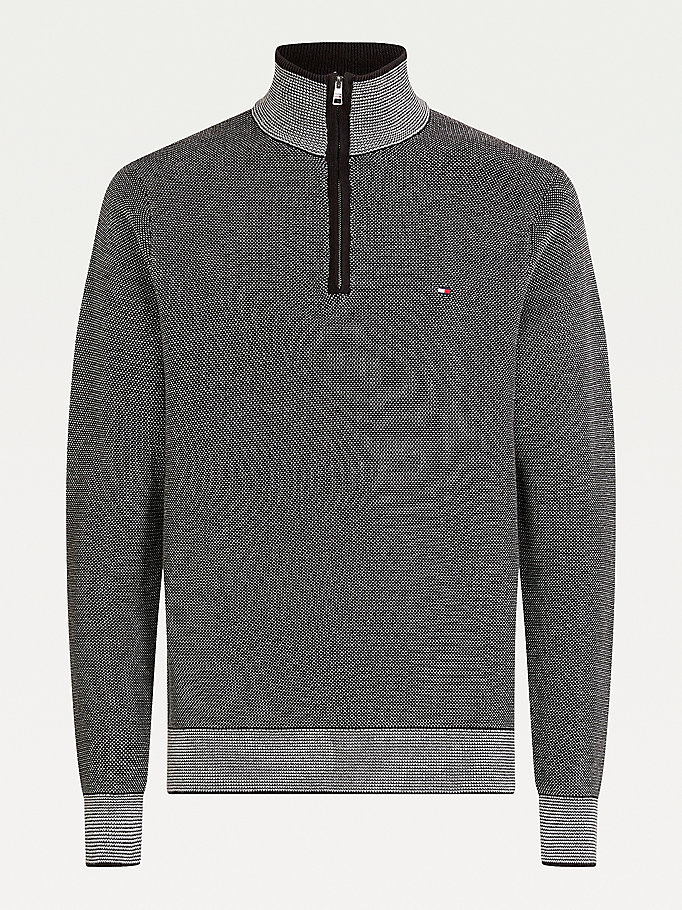 Tommy Hilfiger Organic Bomull Tonal Half-Zip Gensere Herre Grå | FKXUJC-190