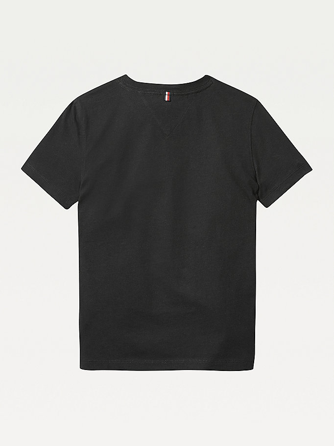 Tommy Hilfiger Organic Bomull V-Neck T-skjorte Gutt Svarte | EQSOLH-327