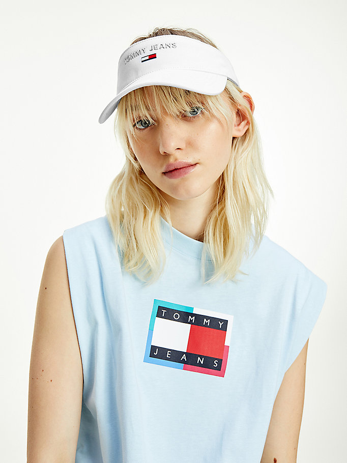 Tommy Hilfiger Organic Bomull Visor Hatt Dame Hvite | ULKIFJ-136