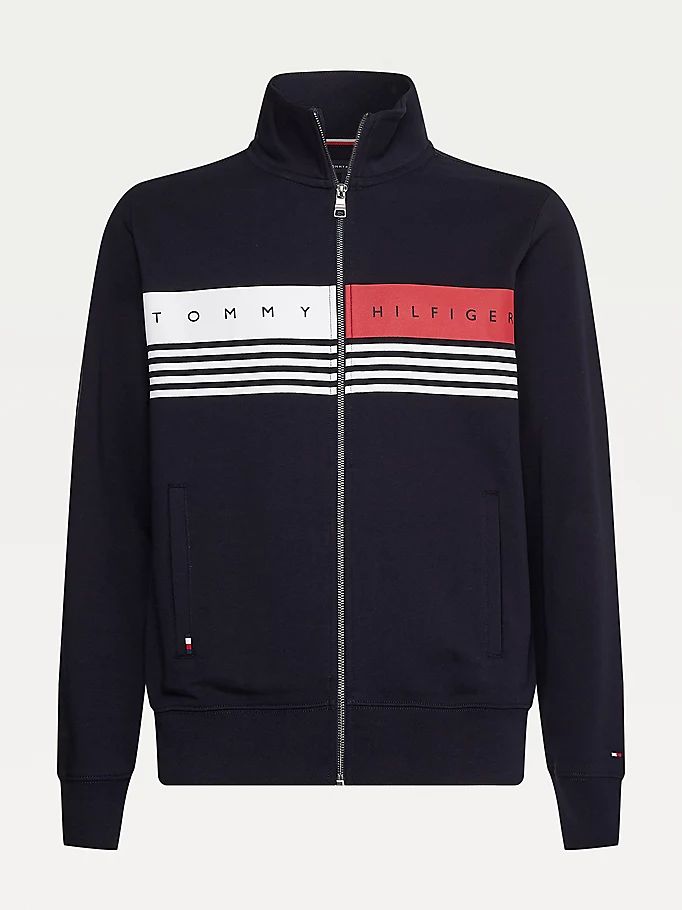 Tommy Hilfiger Organic Bomull Zip-Thru Hettegensere Herre Blå | FGLZAH-813