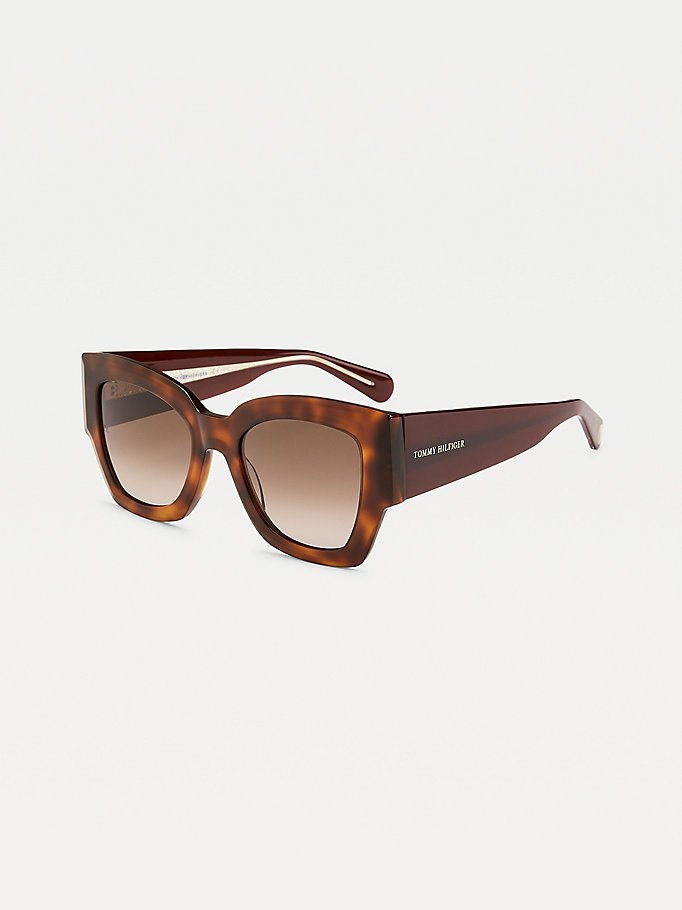 Tommy Hilfiger Oversized Cat Eye Solbriller Dame Brune | LXMTRZ-278