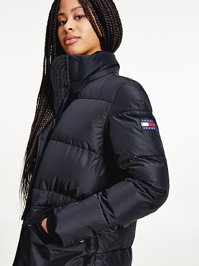 Tommy Hilfiger Oversized Puffer Frakker Dame Svarte | CDSKPQ-657