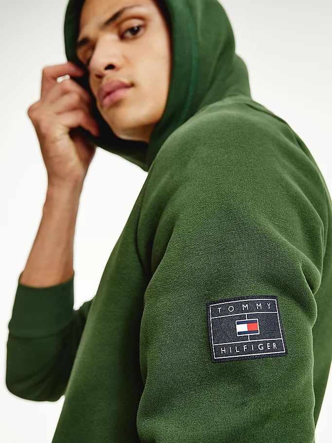 Tommy Hilfiger Peached Fleece Hettegensere Herre Grønn | UXYJET-865