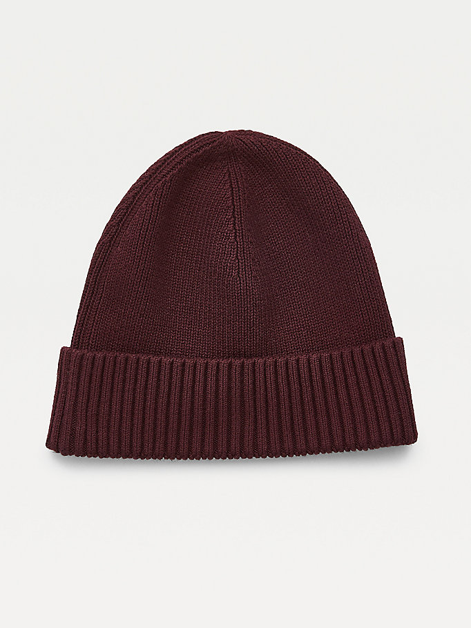 Tommy Hilfiger Pima Bomull Cashmere Cuffed Beanie Hatt Herre Rød | IYNABX-018