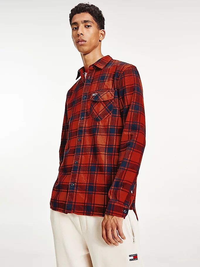 Tommy Hilfiger Plaid Check Flannel Skjorte Herre Rød | HQPIKA-137