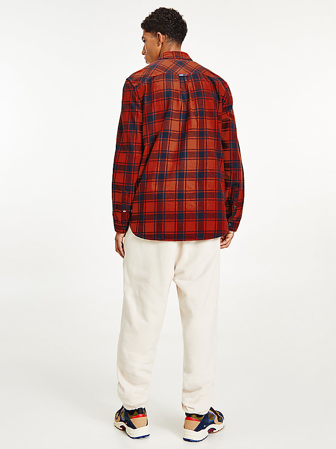 Tommy Hilfiger Plaid Check Flannel Skjorte Herre Rød | HQPIKA-137