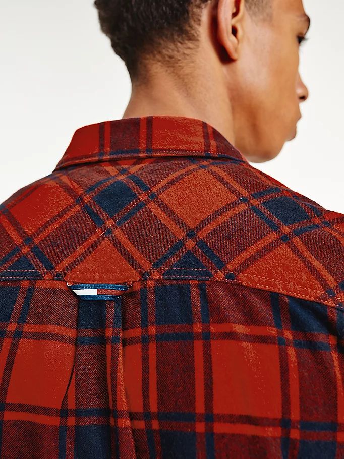 Tommy Hilfiger Plaid Check Flannel Skjorte Herre Rød | HQPIKA-137