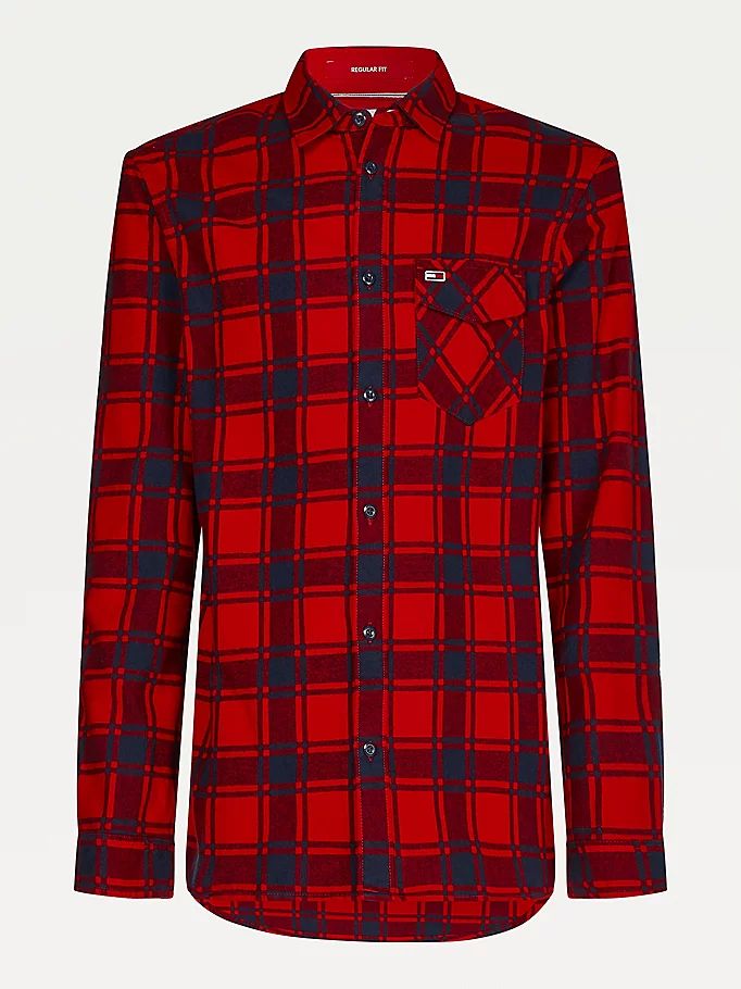 Tommy Hilfiger Plaid Check Flannel Skjorte Herre Rød | HQPIKA-137