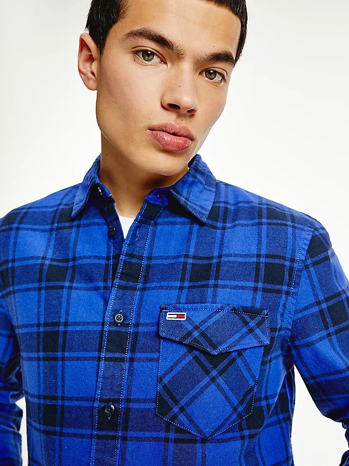 Tommy Hilfiger Plaid Check Flannel Skjorte Herre Lilla | SPOHNX-973