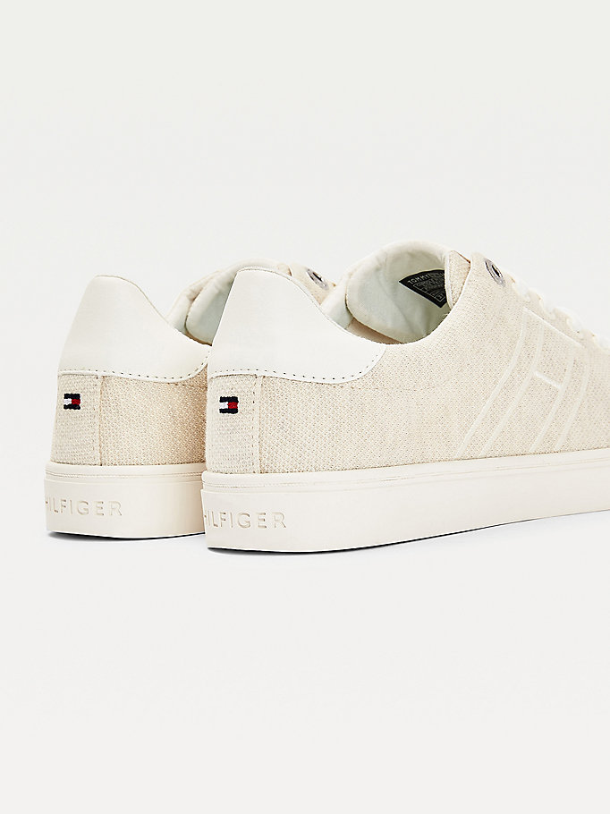 Tommy Hilfiger Plant Dyed Flag Cupsole Joggesko Dame Beige | EADCVU-401