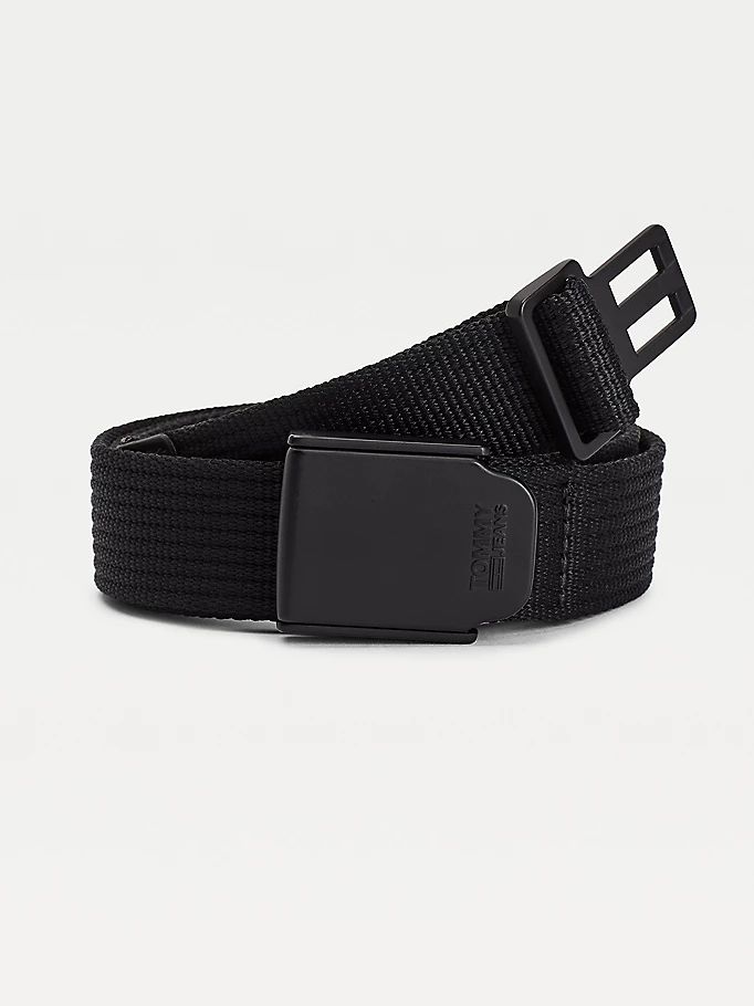 Tommy Hilfiger Plaque Spenne Webbing Belte Herre Svarte | LTSMIV-239