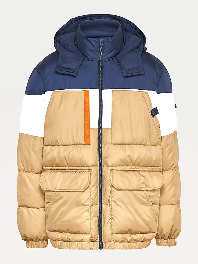 Tommy Hilfiger Plus Colour-Blockedpuffer Jakke Herre Khaki | XOVDCR-143