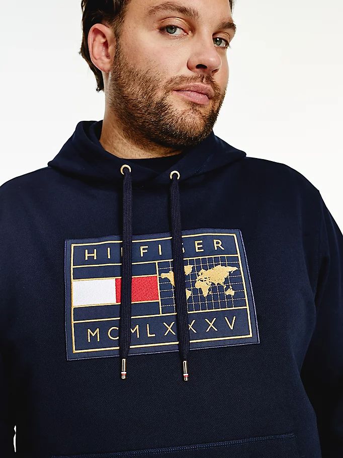 Tommy Hilfiger Plus Icons Earth Badge Hettegensere Herre Blå | YXKGAN-856