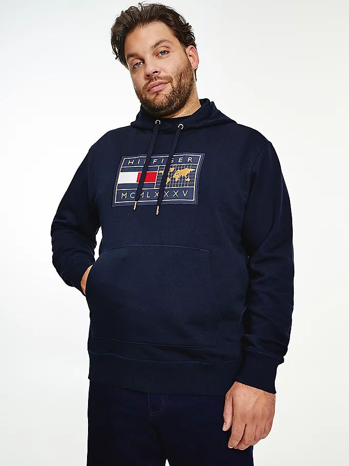 Tommy Hilfiger Plus Icons Earth Badge Hettegensere Herre Blå | YXKGAN-856