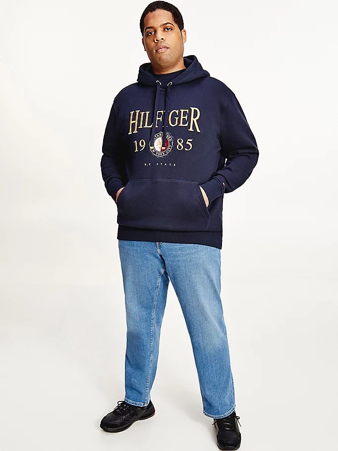 Tommy Hilfiger Plus Icons Logo Embroidery Relaxed Fit Hettegensere Herre Blå | OPARZQ-609