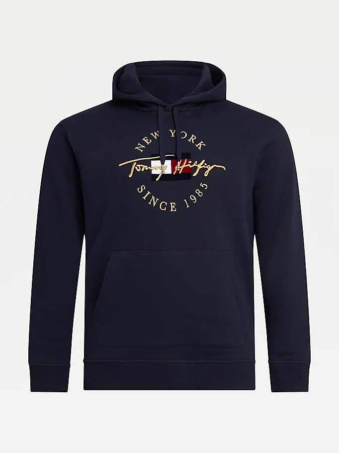 Tommy Hilfiger Plus Icons Logo Fleece Hettegensere Herre Blå | DGIEYB-764