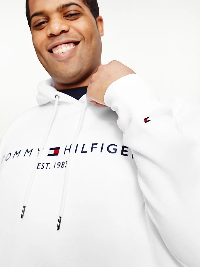 Tommy Hilfiger Plus Logo Flex Fleece Hettegensere Herre Hvite | MFPCXZ-591