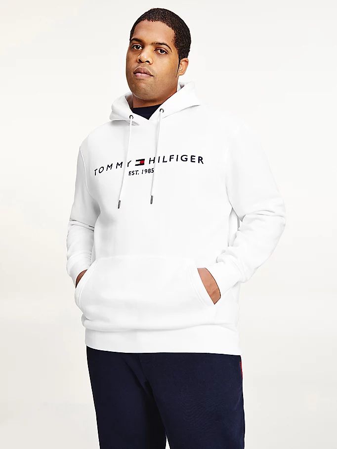 Tommy Hilfiger Plus Logo Flex Fleece Hettegensere Herre Hvite | MFPCXZ-591