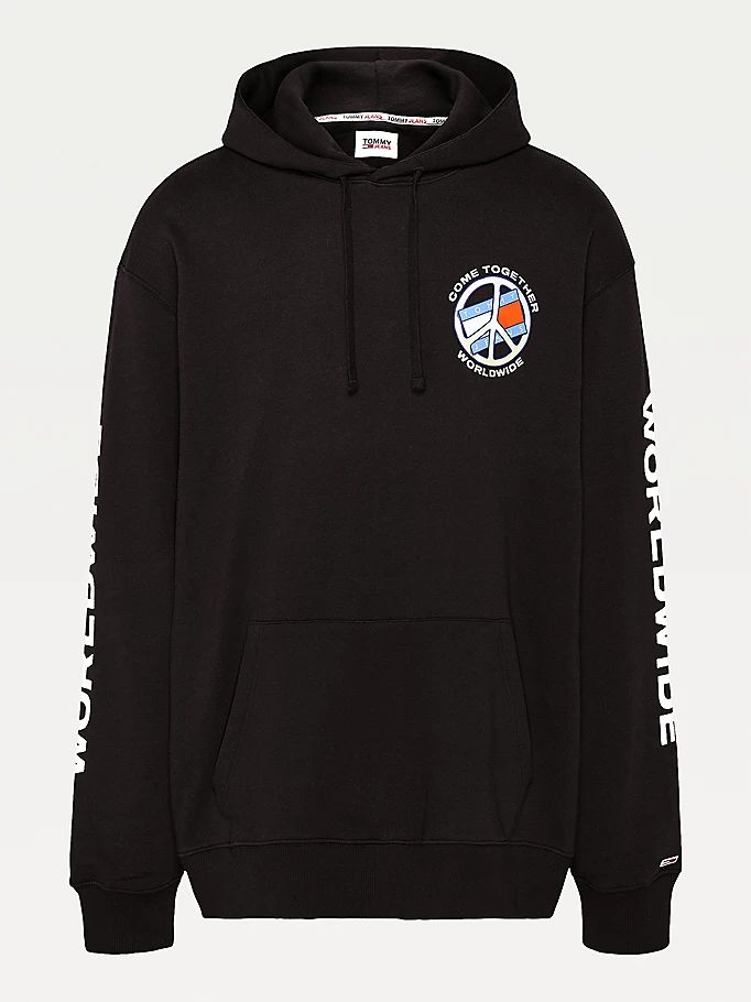 Tommy Hilfiger Plus Peace Logo Hettegensere Herre Svarte | TQBGJE-842