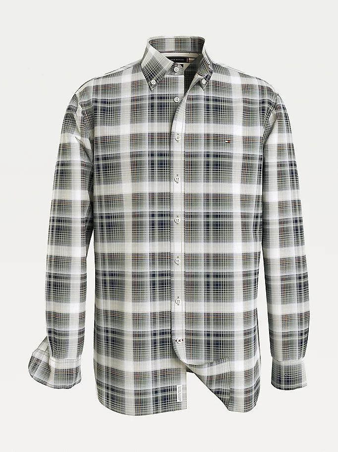 Tommy Hilfiger Plus Poplin Check Regular Fit Skjorte Herre Blå | NCBDXA-876