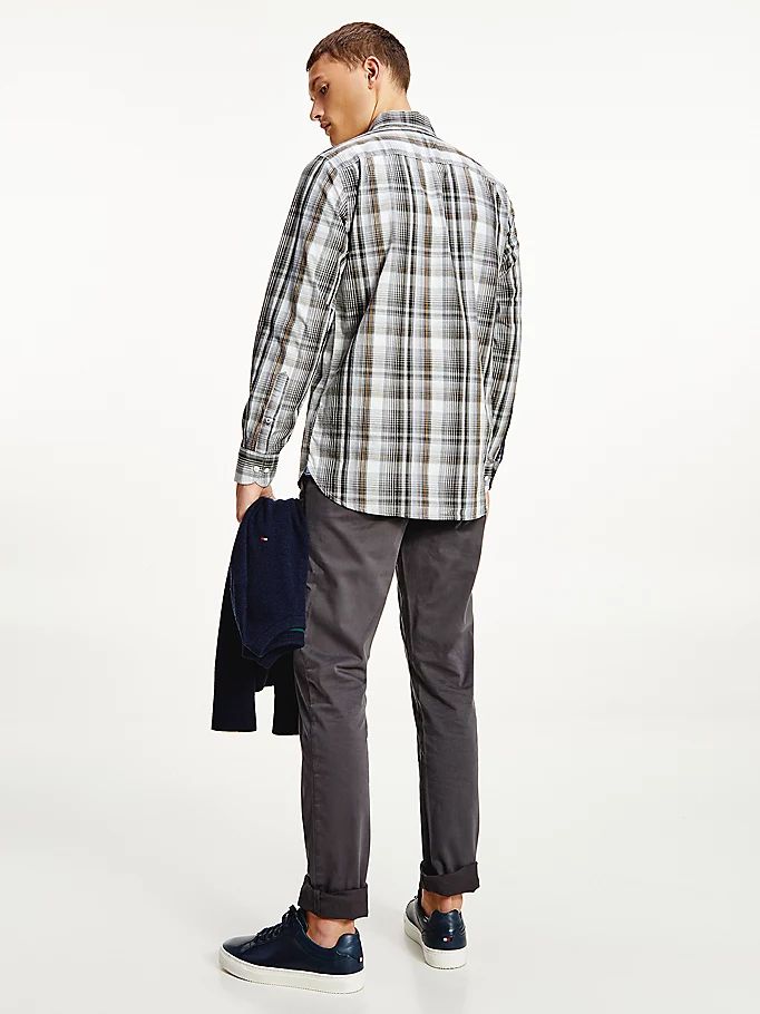 Tommy Hilfiger Poplin Check Regular Fit Skjorte Herre Blå | KTQAGM-564