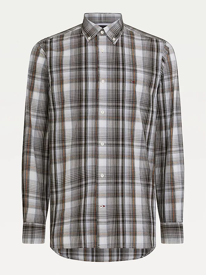 Tommy Hilfiger Poplin Check Regular Fit Skjorte Herre Blå | KTQAGM-564