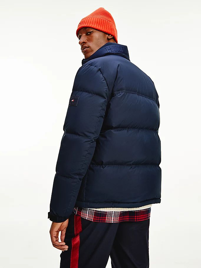 Tommy Hilfiger Puffer Stand-Up Collar Down Jakke Herre Blå | MPEIAU-561