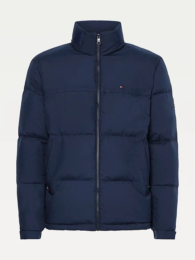 Tommy Hilfiger Puffer Stand-Up Collar Down Jakke Herre Blå | MPEIAU-561