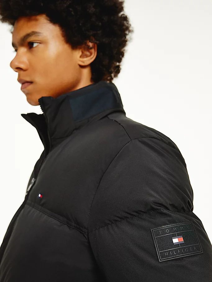 Tommy Hilfiger Puffer Stand-Up Collar Down Jakke Herre Svarte | VKSCZD-601