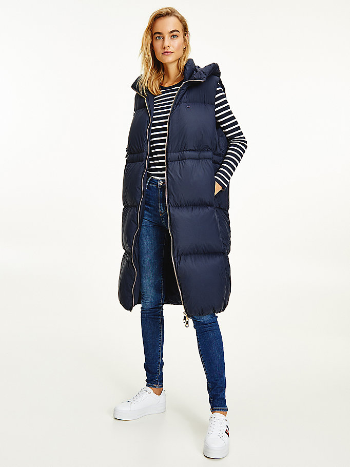 Tommy Hilfiger Puffer Stil Down Vest Frakker Dame Blå | RIYCJF-129