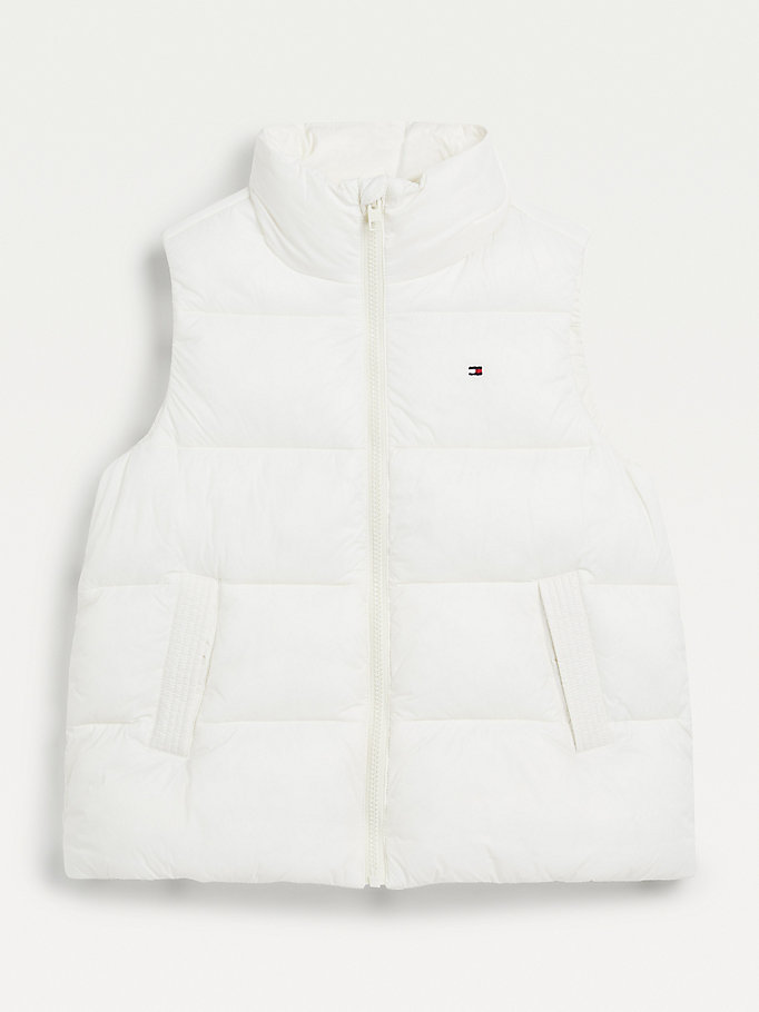 Tommy Hilfiger Puffer Zip-Thru Vest T-skjorte Jente Hvite | SGBPWF-612