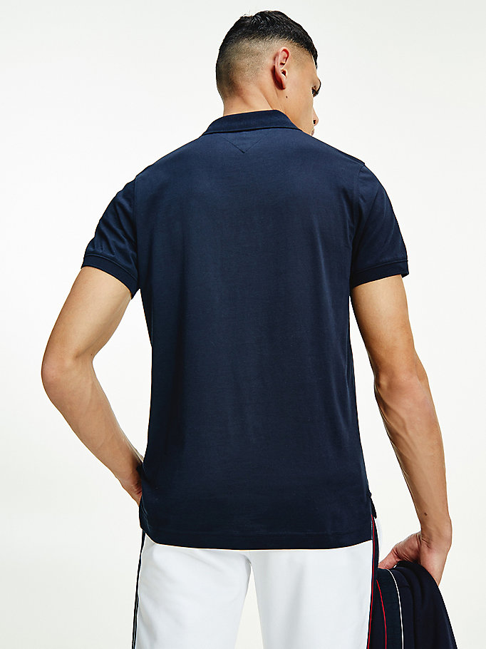 Tommy Hilfiger Pure Bomull Slim Fit Polo T Skjorte Herre Blå | SWEVKZ-917