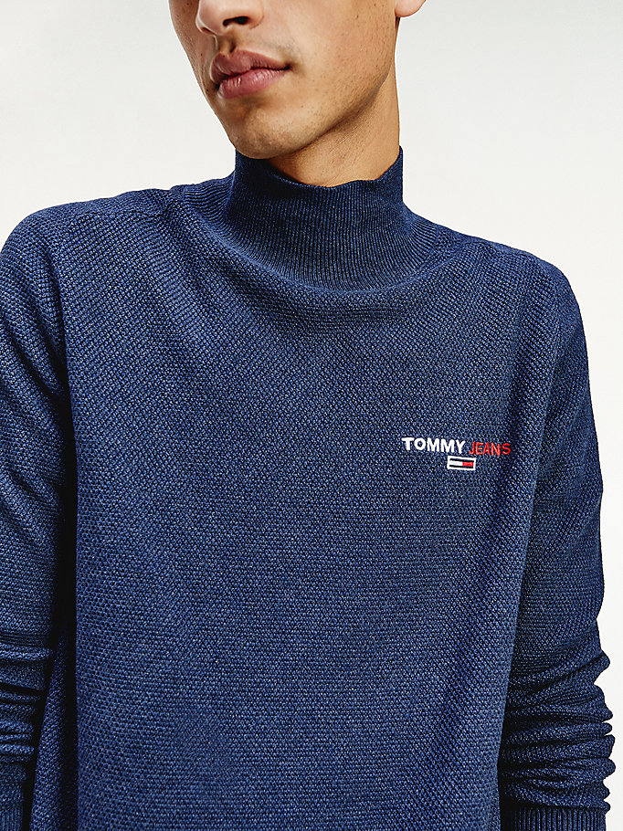 Tommy Hilfiger Pure Organic Bomull Turtle Neck Gensere Herre Blå | SKCGLO-401