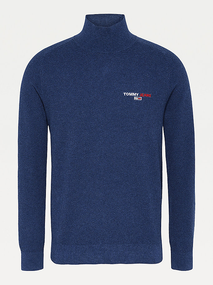 Tommy Hilfiger Pure Organic Bomull Turtle Neck Gensere Herre Blå | SKCGLO-401