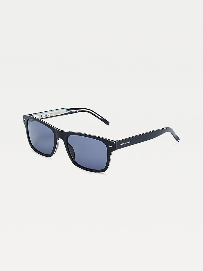 Tommy Hilfiger Rectangular Acetate Solbriller Herre Blå | EFCQPT-143